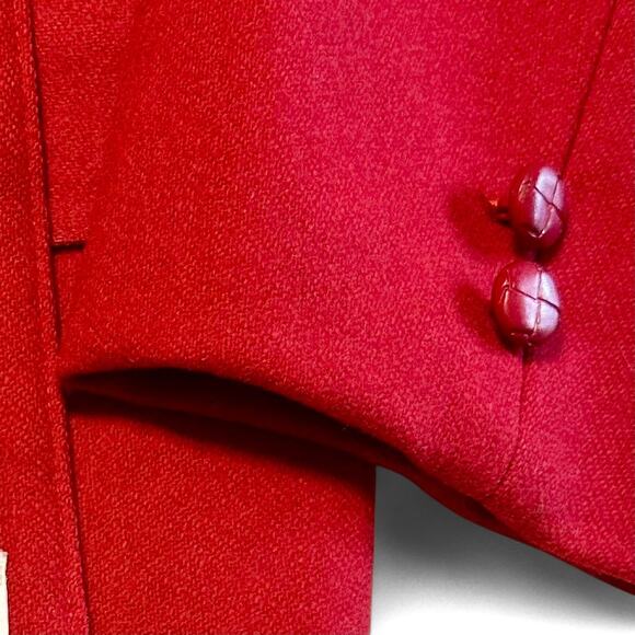 Vintage 80s Kensington Square Red Wool Blazer Sz 9/10 Oversized Boyfriend Career - Picture 10 of 10